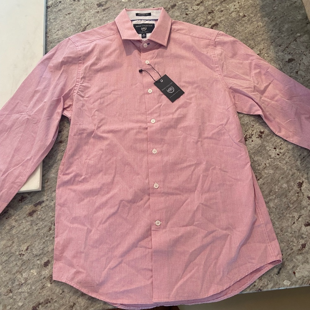 Report Collection Men's Light Pink Dress Shirt